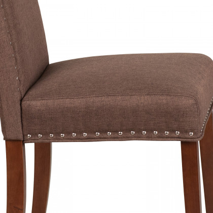 BLNK HERCULES Hampton Hill Series Parsons Chair with Silver Accent Nail Trim - Brown