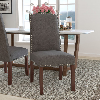 BLNK - HERCULES Hampton Hill Series Parsons Chair with Silver Accent Nail Trim