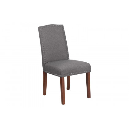BLNK HERCULES Hampton Hill Series Parsons Chair with Silver Accent Nail Trim - Gray