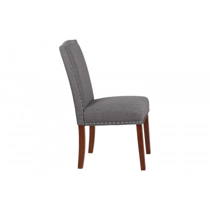 BLNK HERCULES Hampton Hill Series Parsons Chair with Silver Accent Nail Trim - Gray
