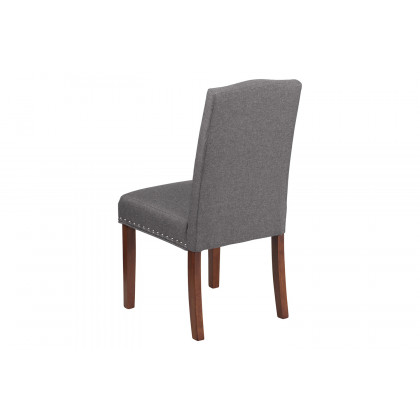BLNK HERCULES Hampton Hill Series Parsons Chair with Silver Accent Nail Trim - Gray