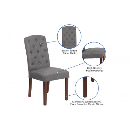 BLNK HERCULES Grove Tufted Parsons Chair - Gray