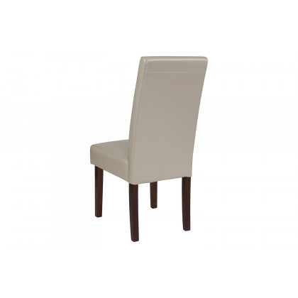 BLNK Greenwich Series LeatherSoft Upholstered Panel Back Mid-Century Parsons Dining Chair - Ivory