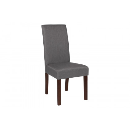 BLNK Greenwich Series Fabric Upholstered Panel Back Mid-Century Parsons Dining Chair - Light Gray