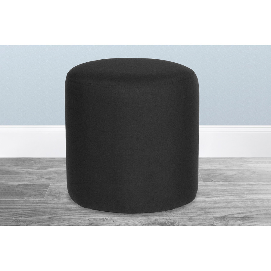 BLNK Barrington Round Fabric Upholstered Round Ottoman Pouf - Black