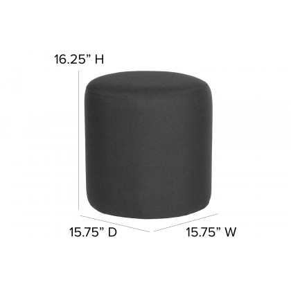 BLNK Barrington Round Fabric Upholstered Round Ottoman Pouf - Black