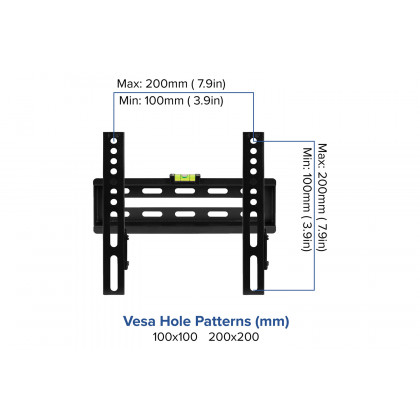 BLNK FLASH MOUNT Fixed TV Wall Mount with Built-In Level - fits TV's 17"- 42"