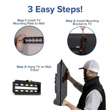 BLNK FLASH MOUNT Fixed TV Wall Mount with Built-In Level - fits TV's 32"- 84"