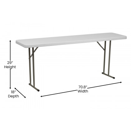 BLNK Granite White Plastic Folding Training Table - 6'L