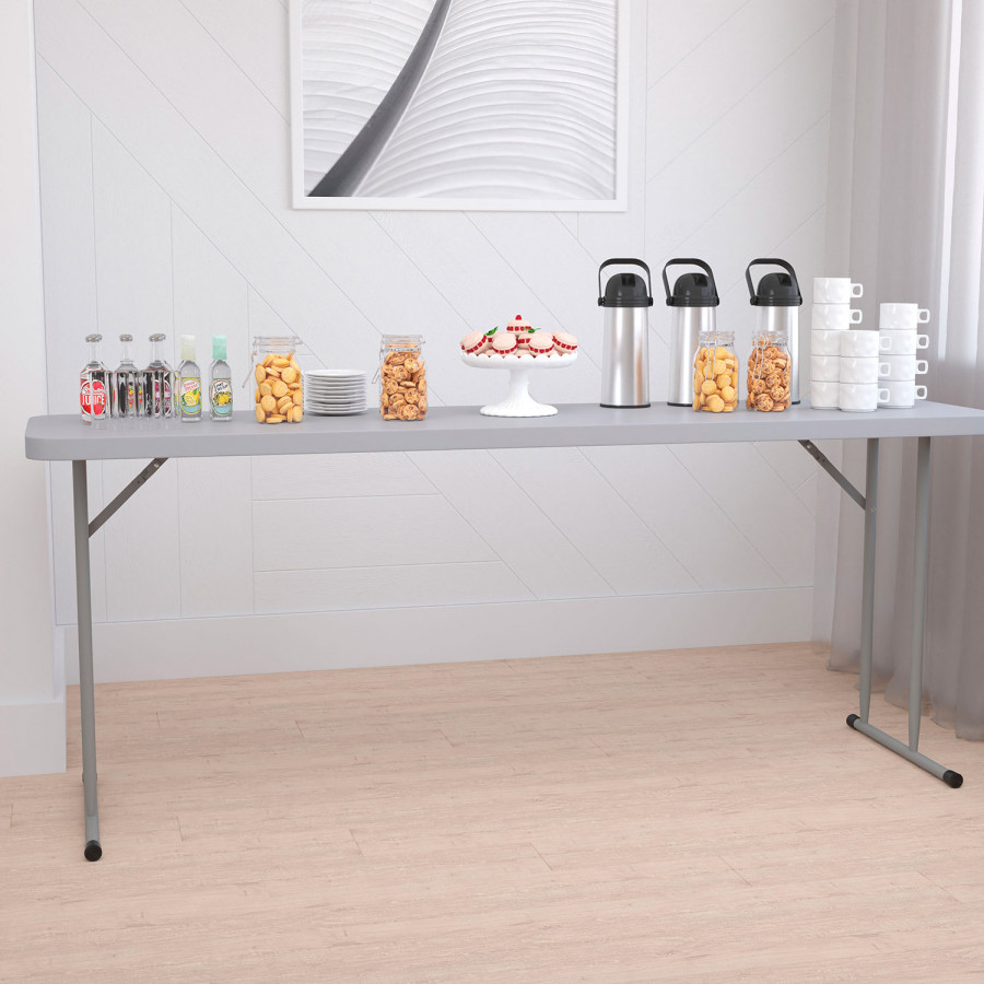 BLNK - Gray Plastic Folding Training Table