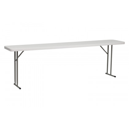 BLNK Granite White Plastic Folding Training Table - 8'L