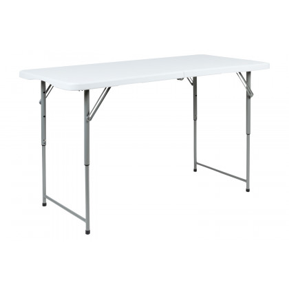 BLNK - Granite White Plastic 3 Height Adjustable Bi-Fold Folding Table