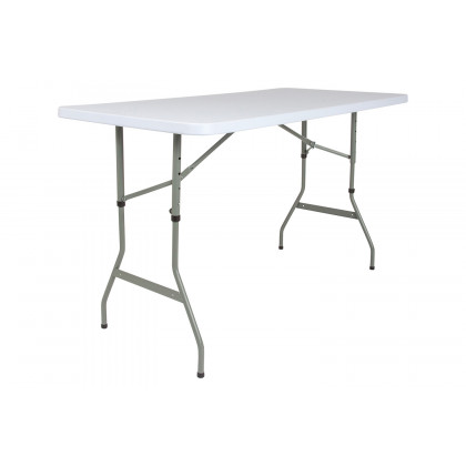 BLNK Granite White Plastic Height Adjustable Folding Table - 4.93'L