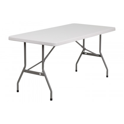 BLNK Granite White Plastic Folding Table - 5'L