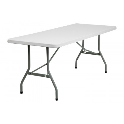 BLNK Granite White Plastic Folding Table - 6'L