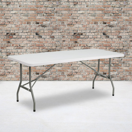 BLNK - Granite White Plastic Bi-Fold Folding Table
