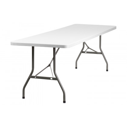 BLNK Granite White Plastic Folding Table - 8'L