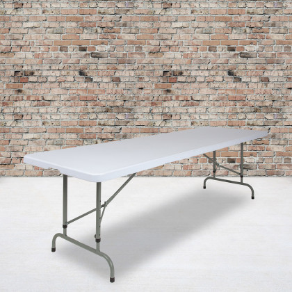 BLNK - Granite White Plastic Height Adjustable Folding Table