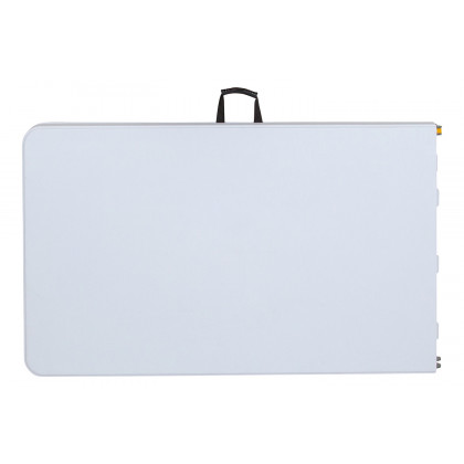 BLNK - Granite White Plastic Height Adjustable Bi-Fold Plastic Banquet and Event Folding Table with Carrying Handle