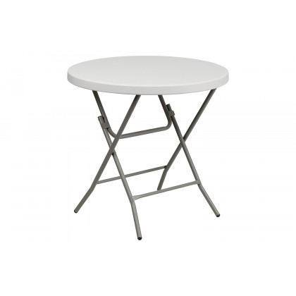BLNK Round Granite White Plastic Folding Table - 2.63'D
