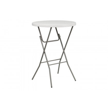 BLNK - Round Granite White Plastic Bar Height Folding Table