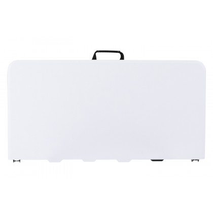 BLNK - Square Granite White Plastic Bi-Fold Folding Table with Carrying Handle