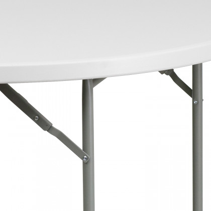 BLNK Round Granite White Plastic Folding Table - 4'D