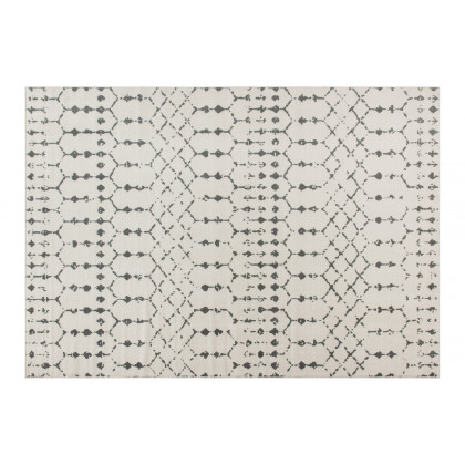 BLNK Beth Geometric Polyester Bohemian Low Pile Rug - Ivory/Gray, 5'W x 7'L