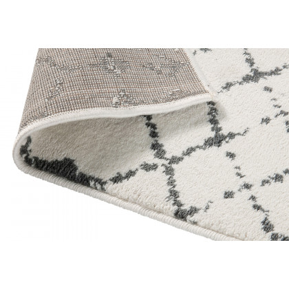 BLNK Beth Geometric Polyester Bohemian Low Pile Rug - Ivory/Gray, 5'W x 7'L