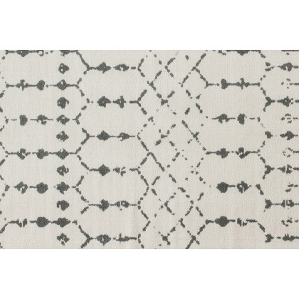 BLNK Beth Geometric Polyester Bohemian Low Pile Rug - Ivory/Gray, 5'W x 7'L