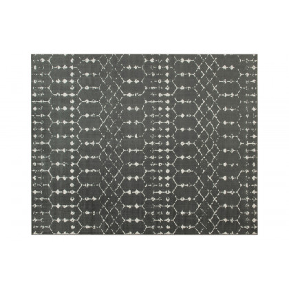 BLNK Beth Geometric Polyester Bohemian Low Pile Rug - Dark Gray/Ivory, 8'W x 10'L
