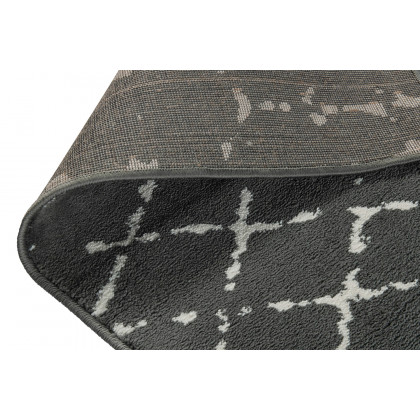 BLNK Beth Geometric Polyester Bohemian Low Pile Rug - Dark Gray/Ivory, 8'W x 10'L