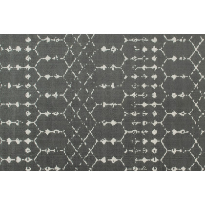 BLNK Beth Geometric Polyester Bohemian Low Pile Rug - Dark Gray/Ivory, 8'W x 10'L