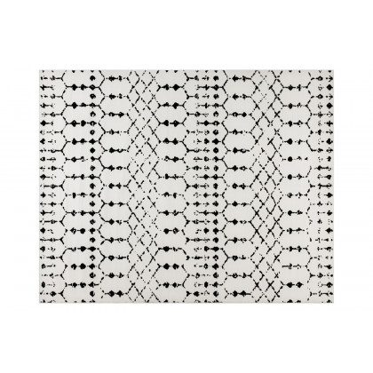 BLNK Beth Geometric Bohemian Low Pile Rug - Ivory/Black, 8'W x 10'L