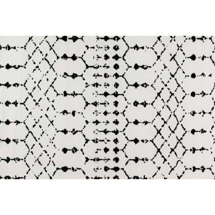 BLNK Beth Geometric Bohemian Low Pile Rug - Ivory/Black, 8'W x 10'L