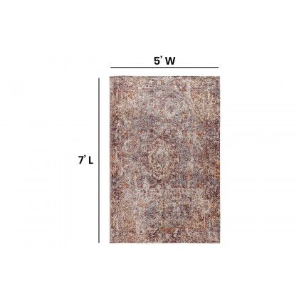 BLNK Katherine Artisan Old English Style Traditional Rug - Red, 5'W x 7'L