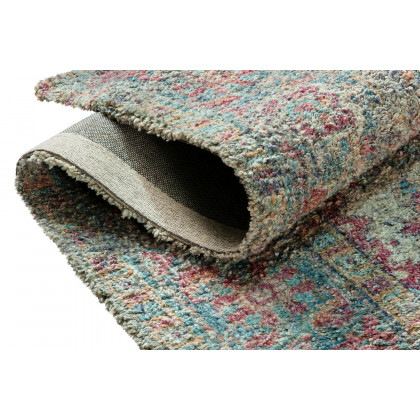 BLNK Katherine Distressed Vintage Medallion Polyester Area Rug - Blue, 5'W x 7'L