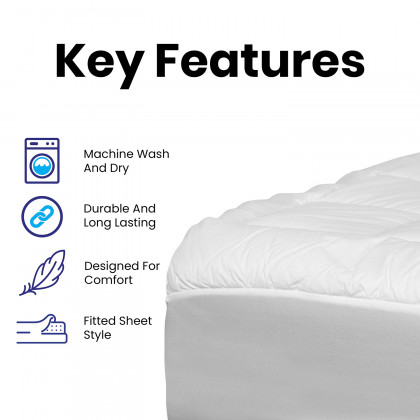 BLNK Capri Comfortable Sleep White Mattress Pad - Full Size