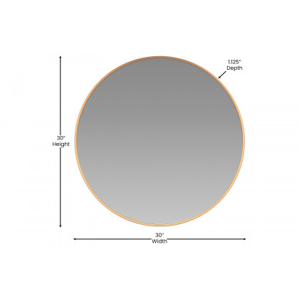 BLNK Julianne Style 1 Round Metal Framed Wall Mirror - Gold, 30"D