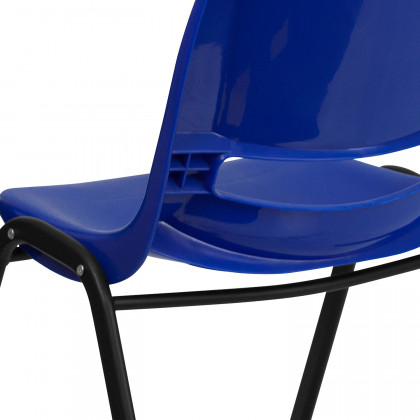 BLNK HERCULES Series Ergonomic Shell Stack Chair - Navy/Black, 14"H Seat