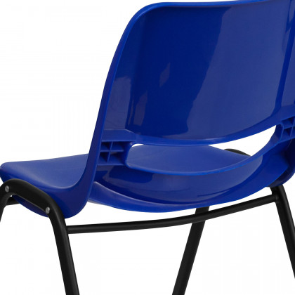BLNK HERCULES Series Ergonomic Shell Stack Chair - Navy/Black, 16"H Seat