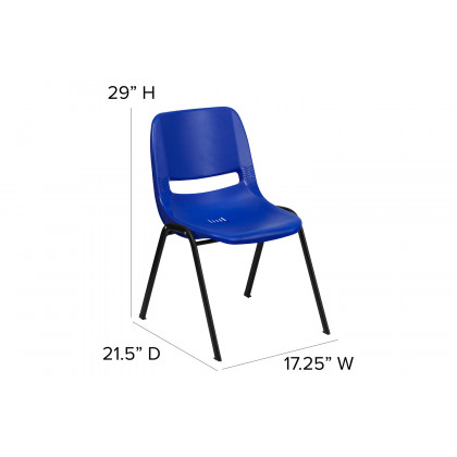 BLNK HERCULES Series Ergonomic Shell Stack Chair - Navy/Black, 16"H Seat