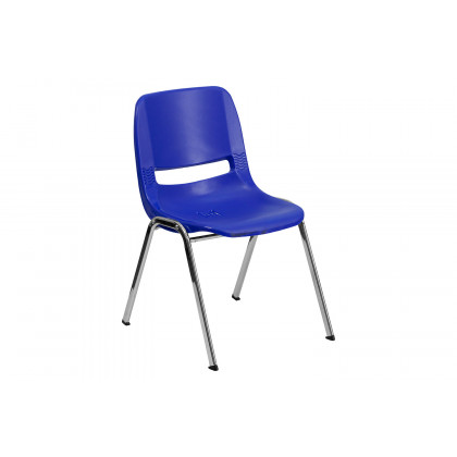 BLNK HERCULES Series Ergonomic Shell Stack Chair - Navy/Chrome, 16"H Seat