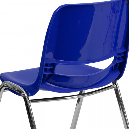 BLNK HERCULES Series Ergonomic Shell Stack Chair - Navy/Chrome, 16"H Seat