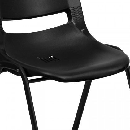 BLNK HERCULES Series Ergonomic Shell Stack Chair - Black, 16"H Seat