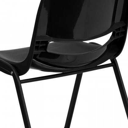 BLNK HERCULES Series Ergonomic Shell Stack Chair - Black, 16"H Seat