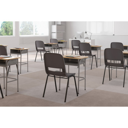 BLNK HERCULES Series Ergonomic Shell Stack Chair - Powder-Gray/Black, 16"H Seat