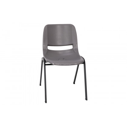 BLNK HERCULES Series Ergonomic Shell Stack Chair - Powder-Gray/Black, 16"H Seat