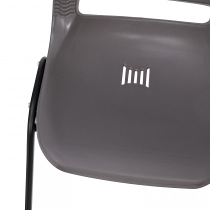 BLNK HERCULES Series Ergonomic Shell Stack Chair - Powder-Gray/Black, 16"H Seat
