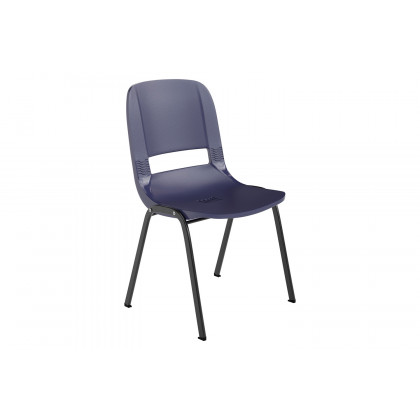 BLNK HERCULES Series Ergonomic Shell Stack Chair - Powder-Navy/Black, 16"H Seat